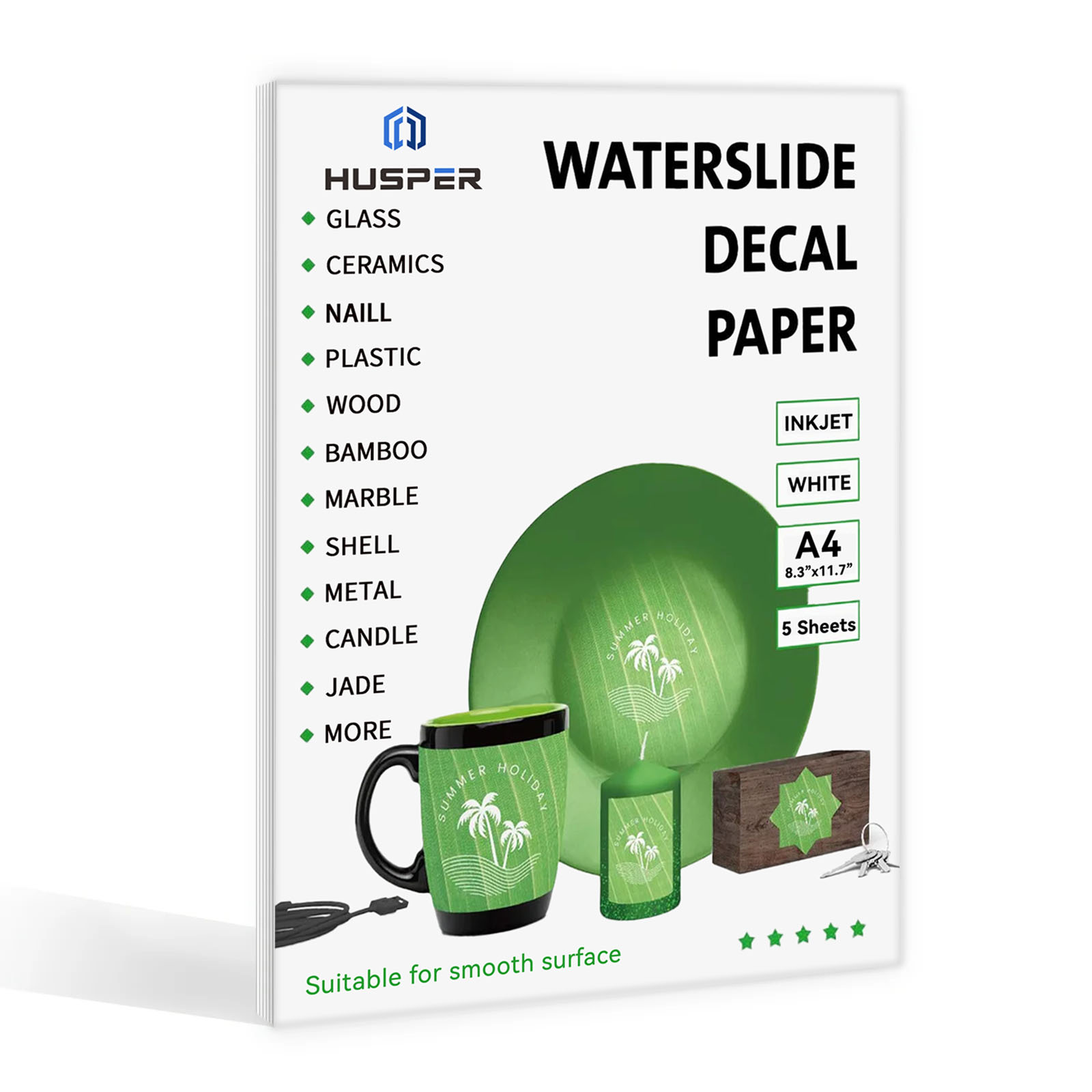5 Sheets A4 Size Water Slide D - Ink Blotter Paper 评论和价格