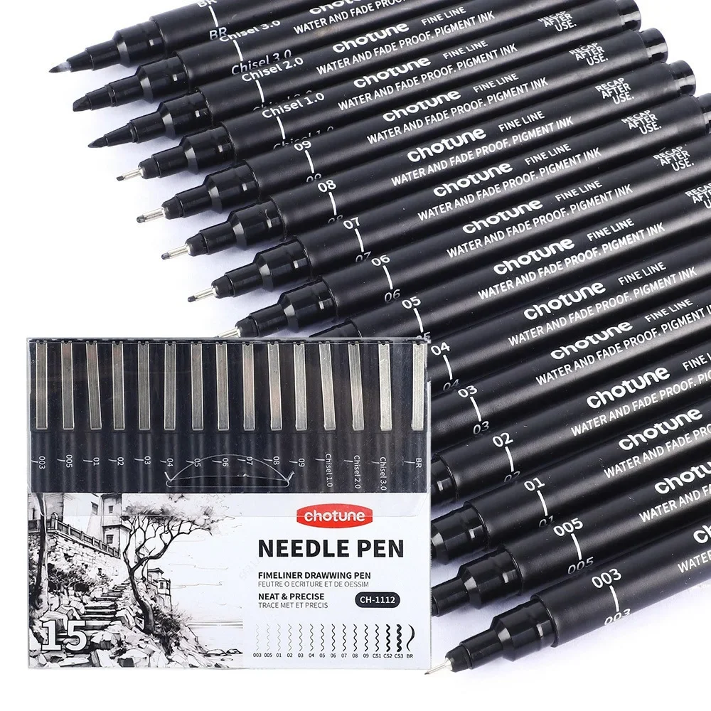 Black Micro Pens,15 Sizes,Wate - Correction Pen Fine 评论和价格