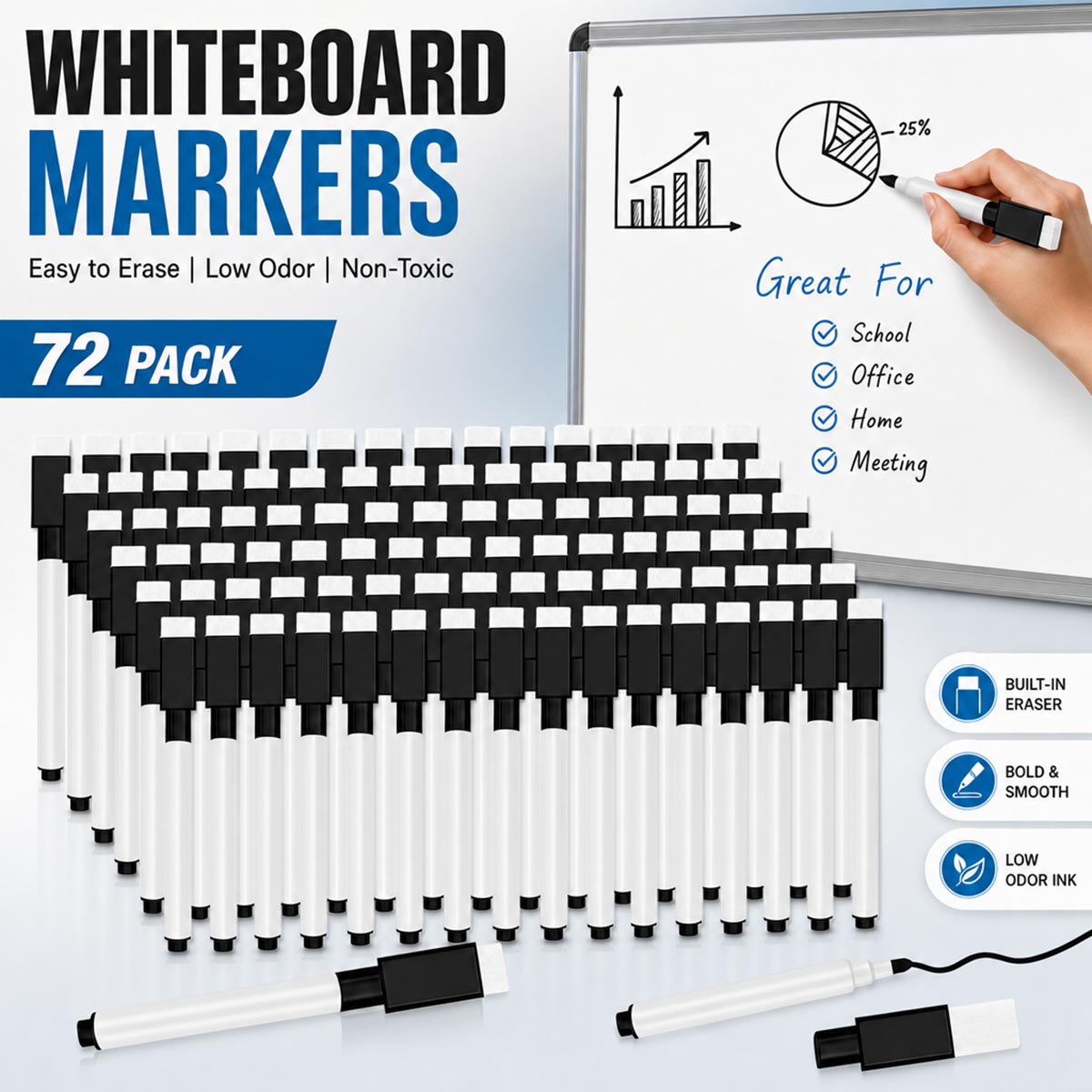Black Dry Erase Markers with E - Correction Pen Fine 评论和价格