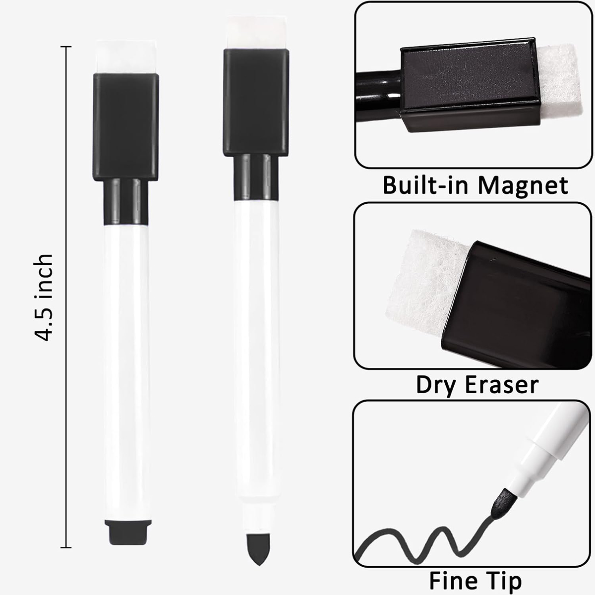 Black Dry Erase Markers with E - Correction Pen Fine 评论和价格