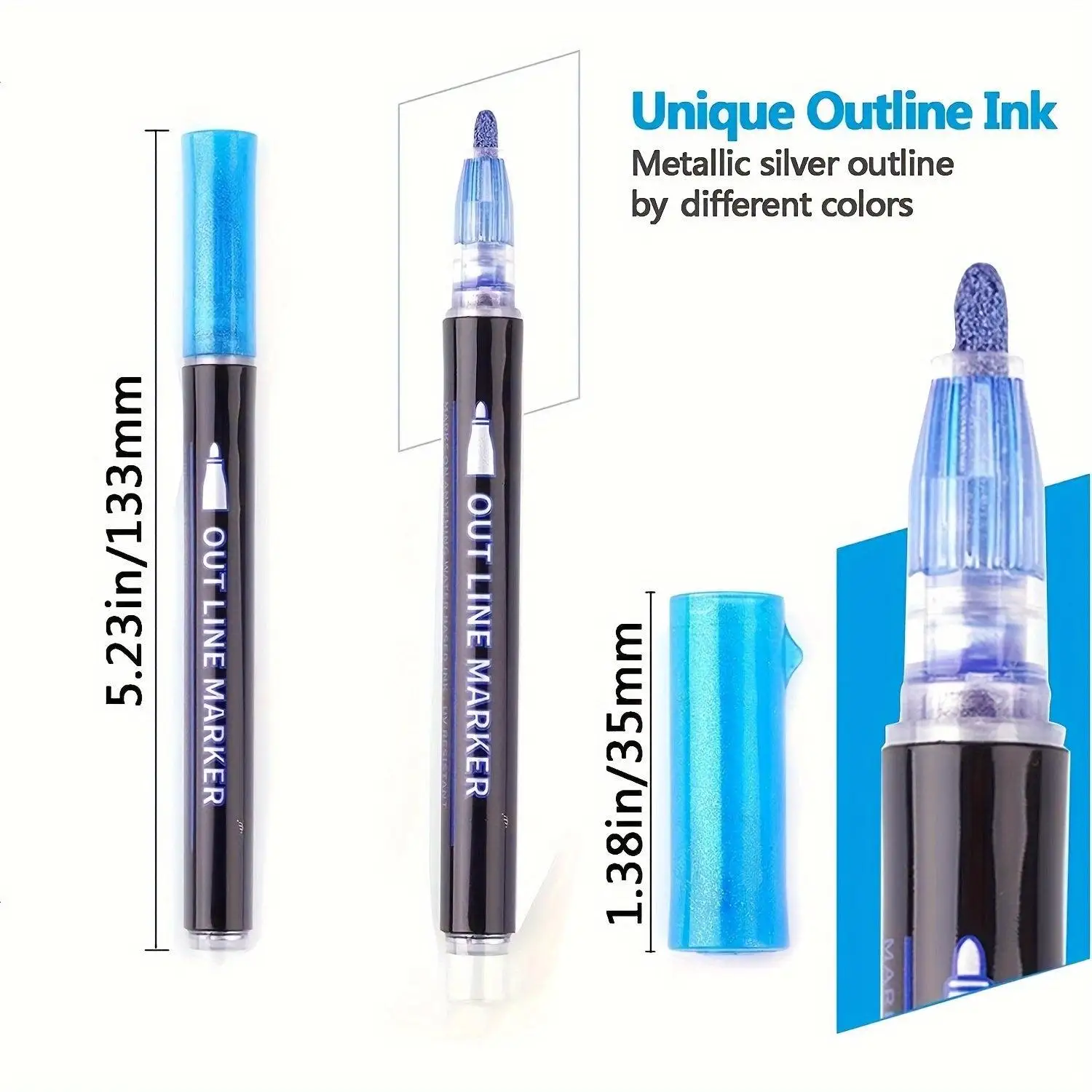 Dual-Tip Metallic Art Pens wit - Correction Pen Fine 评论和价格