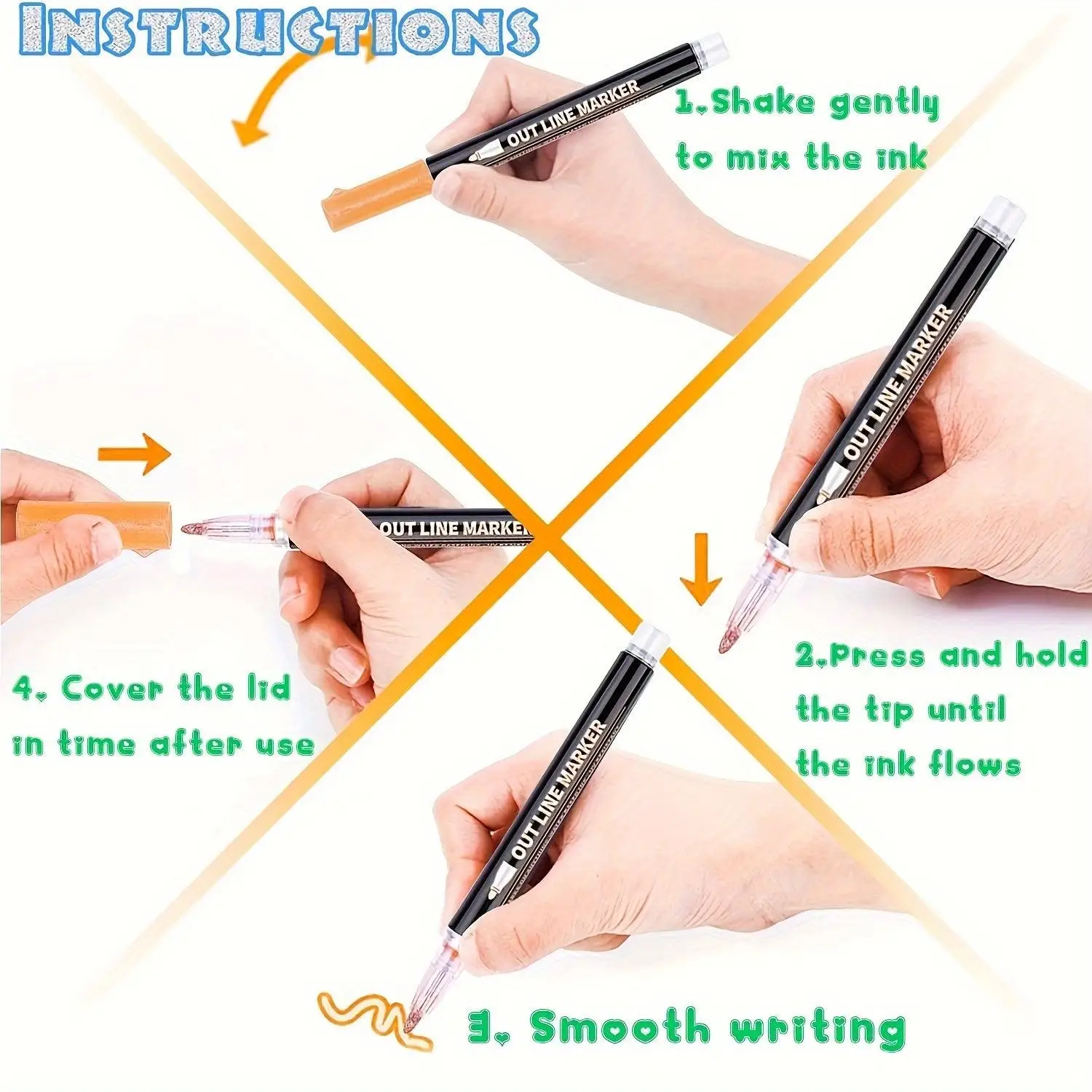 Dual-Tip Metallic Art Pens wit - Correction Pen Fine 评论和价格